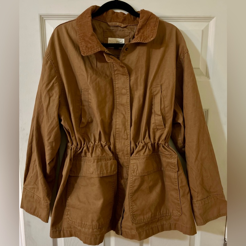 NWOT BROWN TWILL UTILITY JACKET FALL WINTER CASUAL CONTEMPORARY